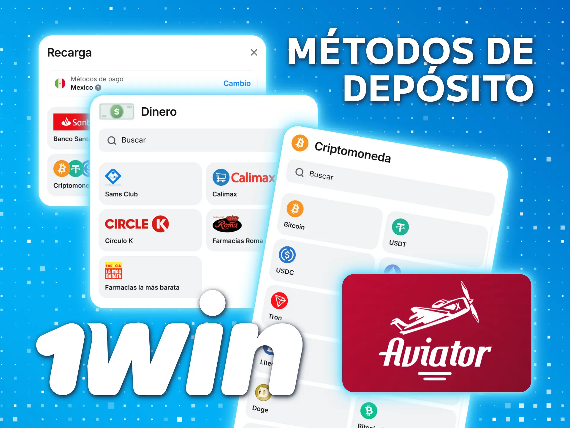 Deposite fondos en su cuenta 1win para jugar Aviator.