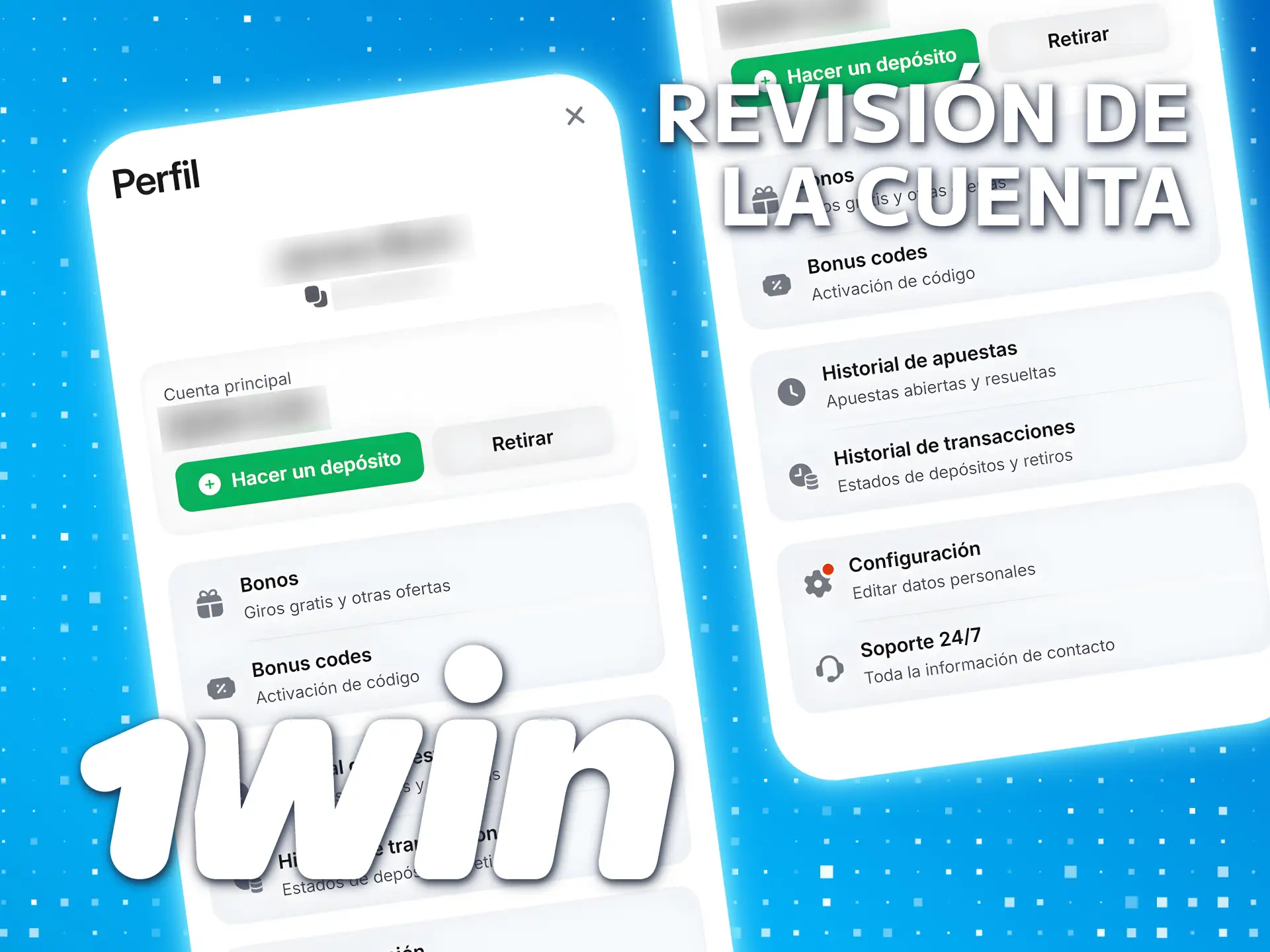 Regístrese y acceda a las funciones de la cuenta 1win.