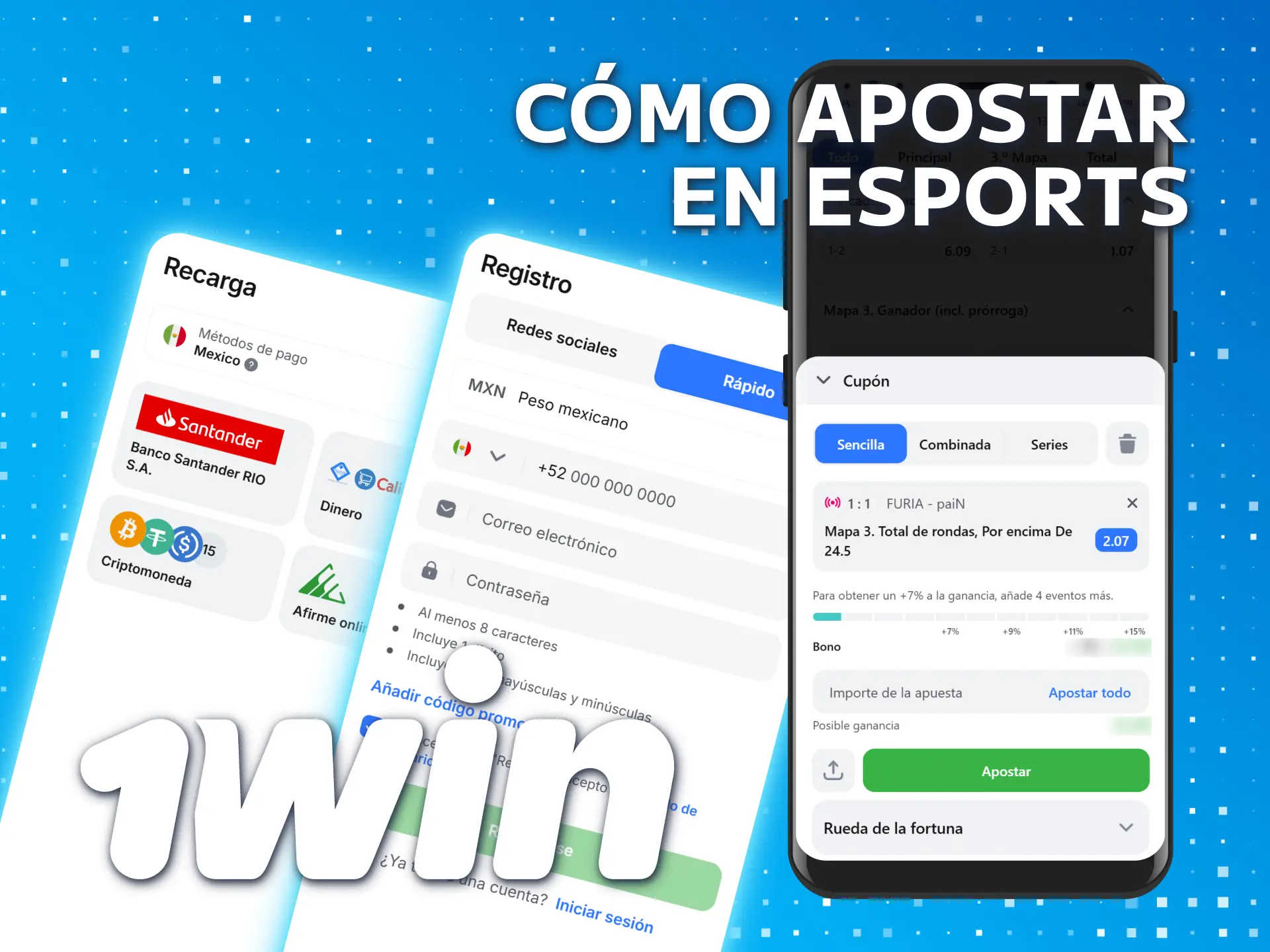 Sigue los pasos para apostar en eSports en 1win México.