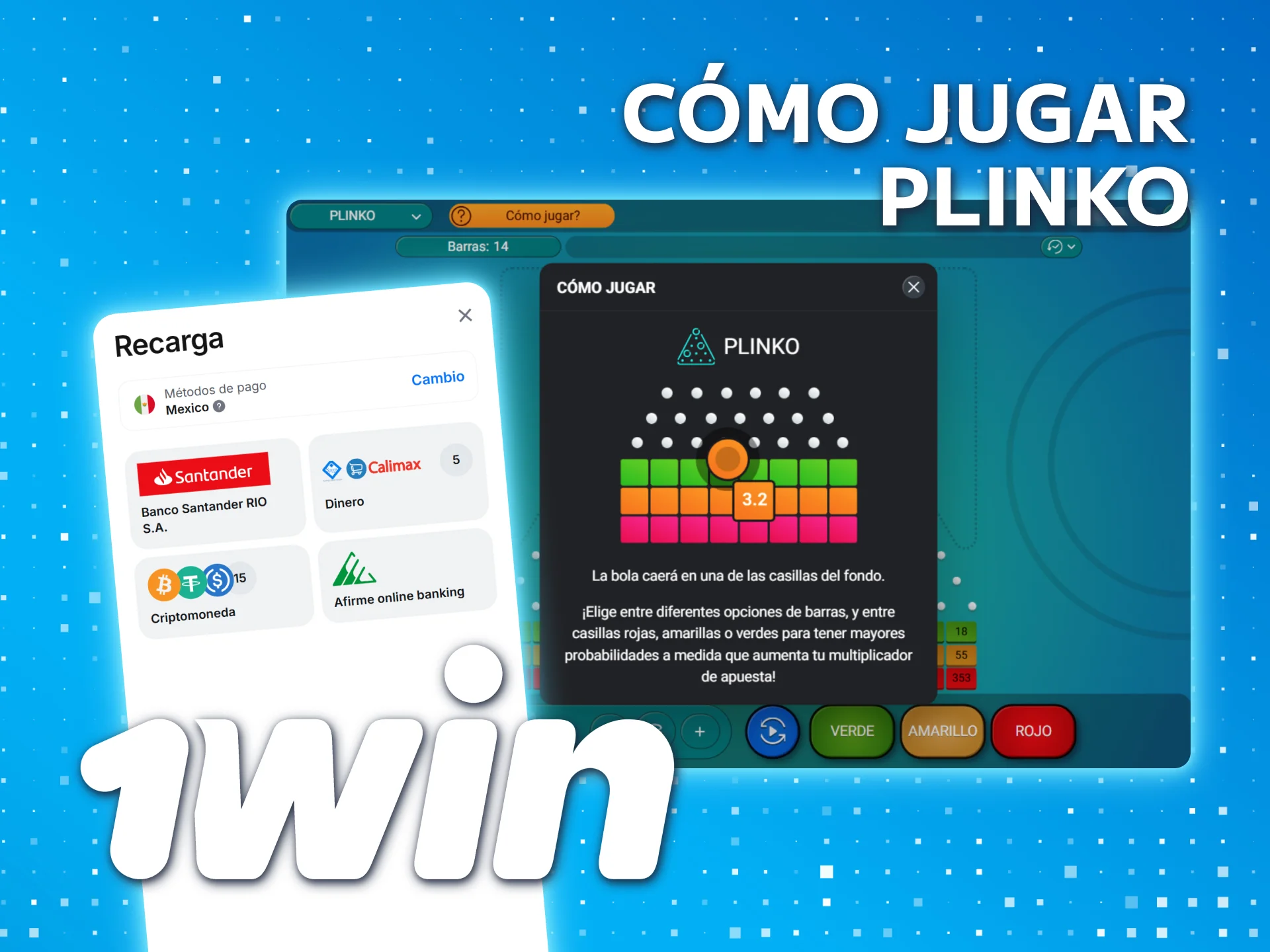 Comienza a jugar Plinko 1win México siguiendo el proceso.