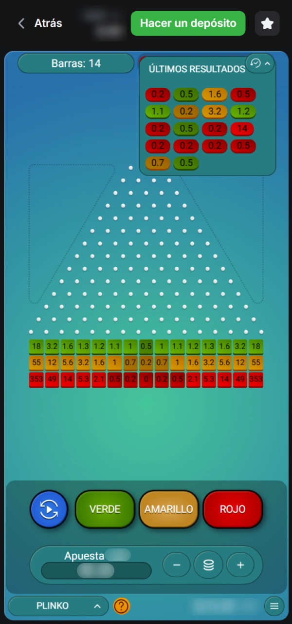 Consulta las estadísticas de rondas de 1win México Plinko.