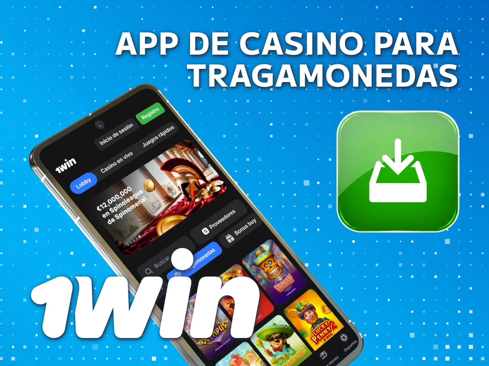 Juegue a las tragamonedas 1win México con la aplicación oficial.